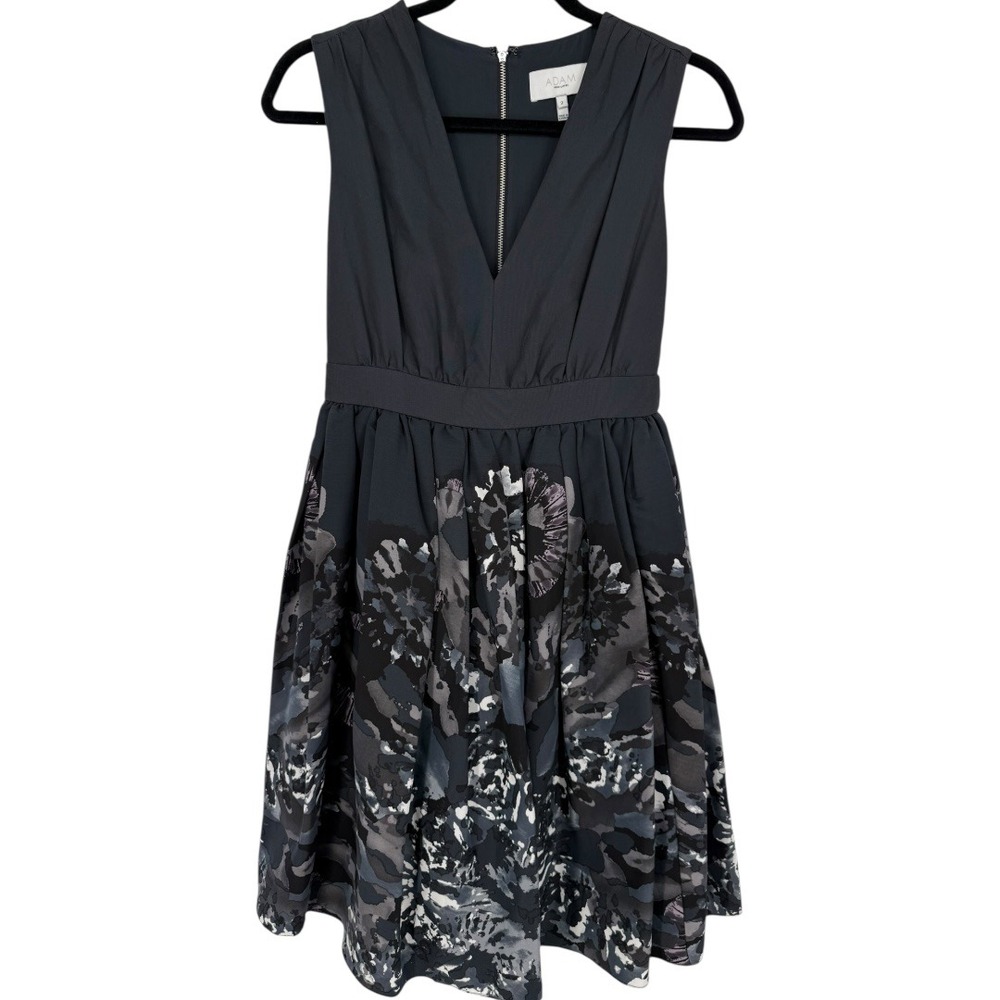 Adam Lippes Women's Sleeveless Floral V-Neck Fit & Flare Dress Size 2 Feminine